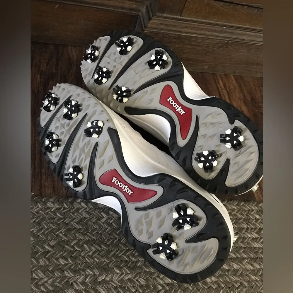 NWOT FootJoy Men's White Casual Sneakers with Subtle Black Accents 13